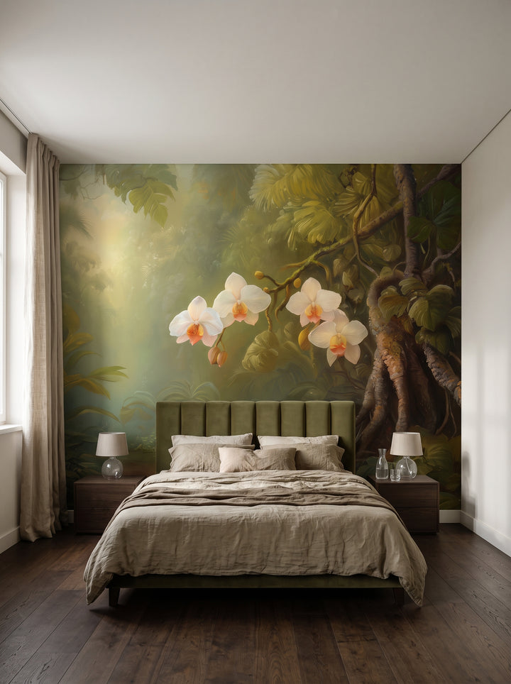 Fototapeta artystyczna o nazwie ORCHID TWILIGHT w aranżacji wnętrza: apartament w pięciogwiazdkowym hotelu.