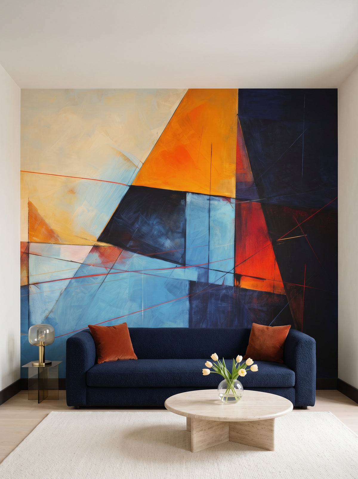 Fototapeta artystyczna o nazwie Colorful Geometry #3 w aranżacji wnętrza: salon w mediolańskim apartamencie.