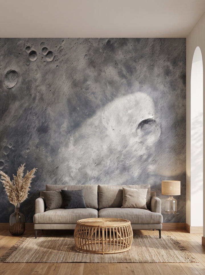 Fototapeta artystyczna o nazwie Martian Elegance w aranżacji wnętrza: salon w wyrafinowanym stylu boho.