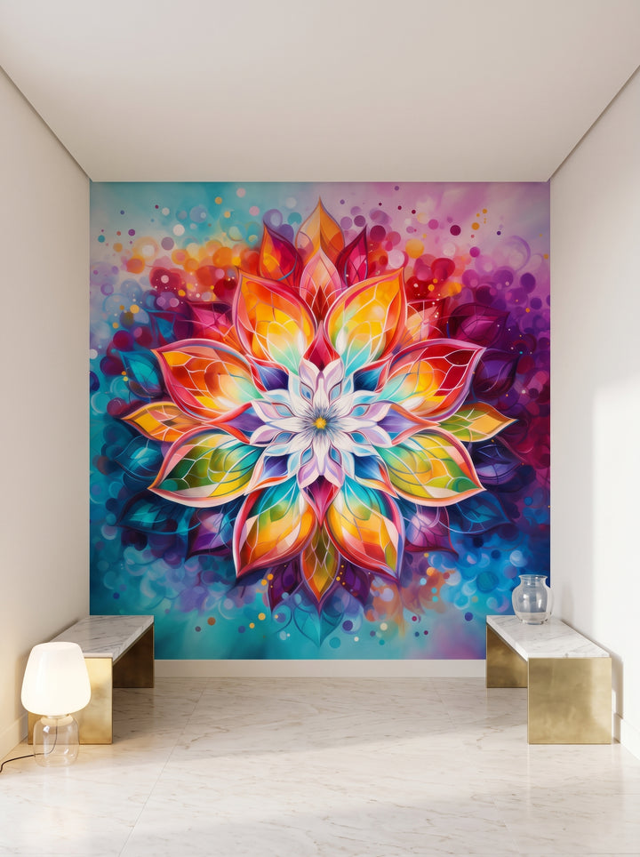Fototapeta artystyczna o nazwie Autumn Radiance #2 w aranżacji wnętrza: hol wejściowy w nowoczesnej, klasycznej rezydencji.