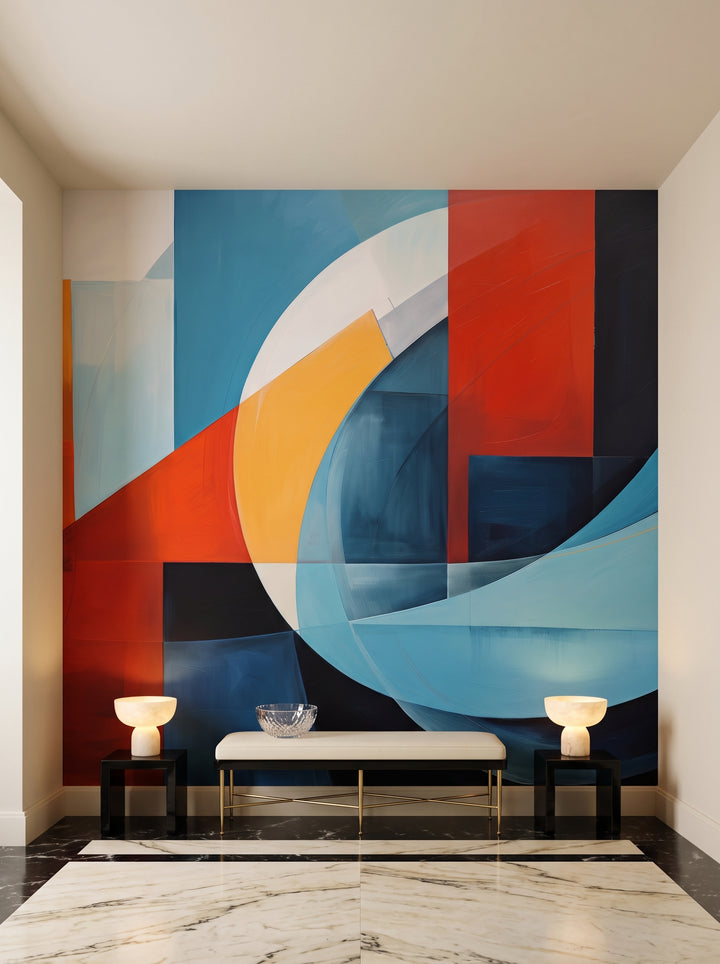 Fototapeta artystyczna o nazwie Abstract Swirl w aranżacji wnętrza: galeria wejściowa w apartamencie w stylu Art Deco.