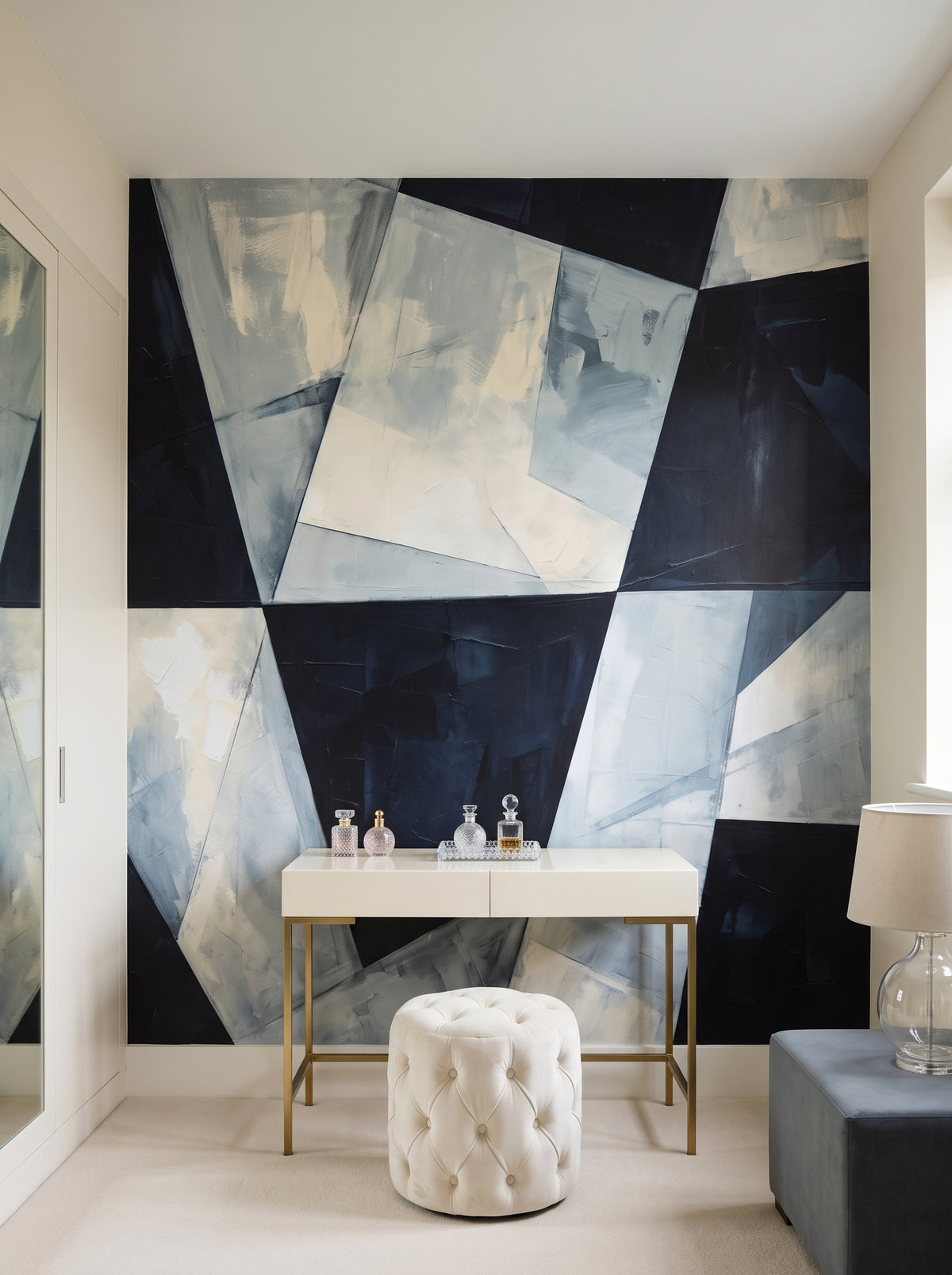 Fototapeta artystyczna o nazwie Geometric Shadows #2 w aranżacji wnętrza: garderoba w stylu Hollywood Regency.