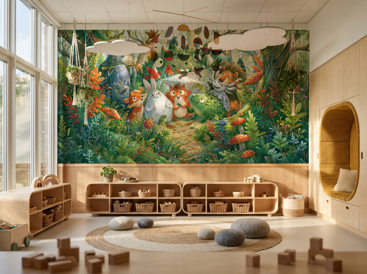 FERN TRAIL TROOP - tapeta z leśnymi zwierzętami — KIDS — Playroom 03