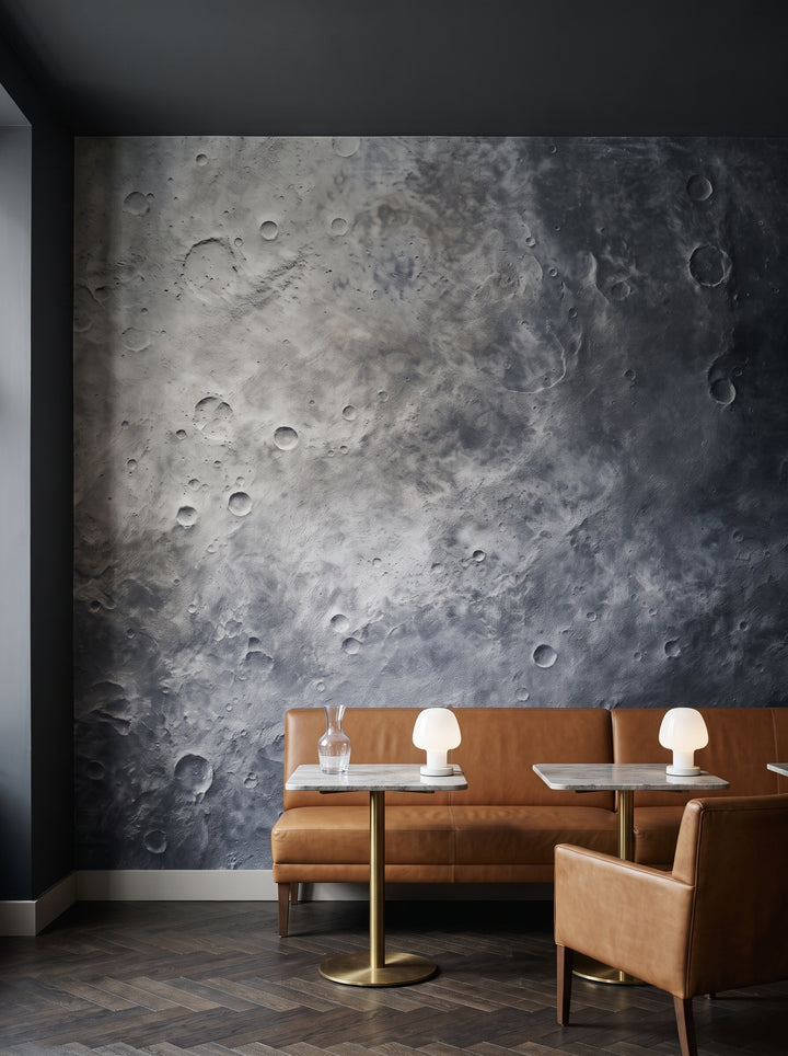 Fototapeta artystyczna o nazwie Moon's Tranquility #2 w aranżacji wnętrza: bar w butikowym hotelu.