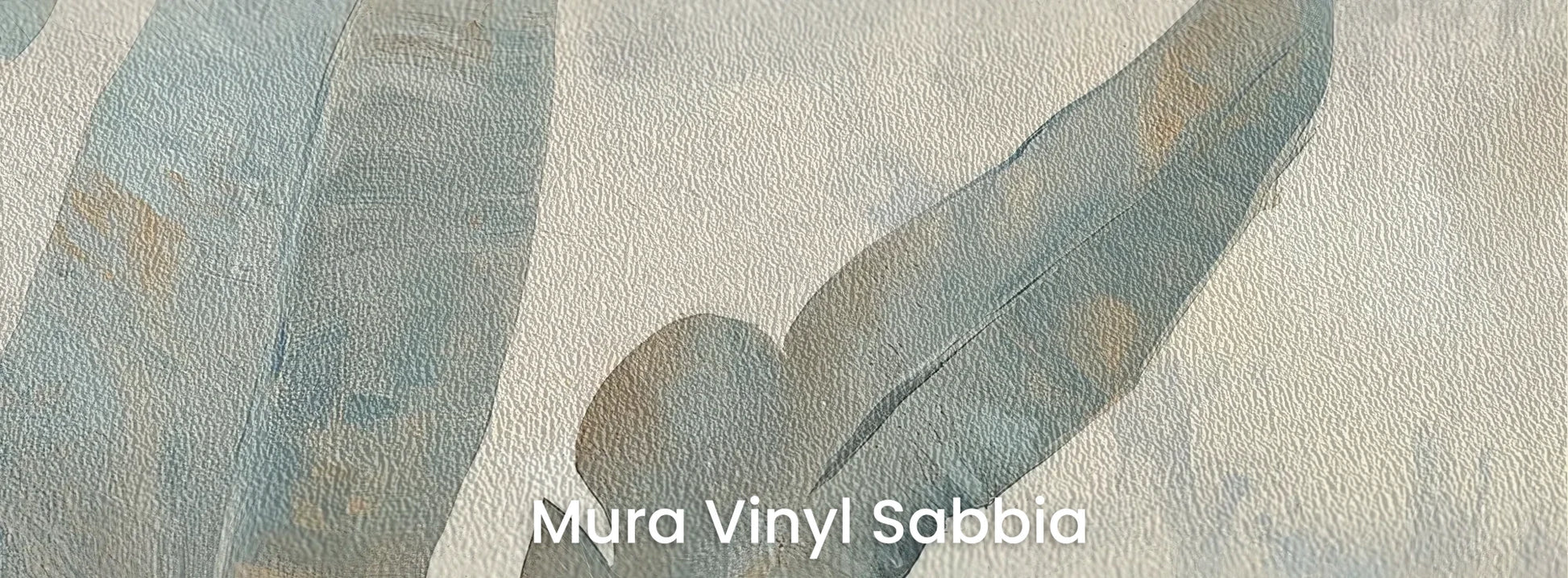Zbliżenie na fototapetę BLUE SAGE MELODY - tapeta z tropikalnymi liśćmi w akwarelowej poświacie na podłożu o strukturze ziarna piasku.