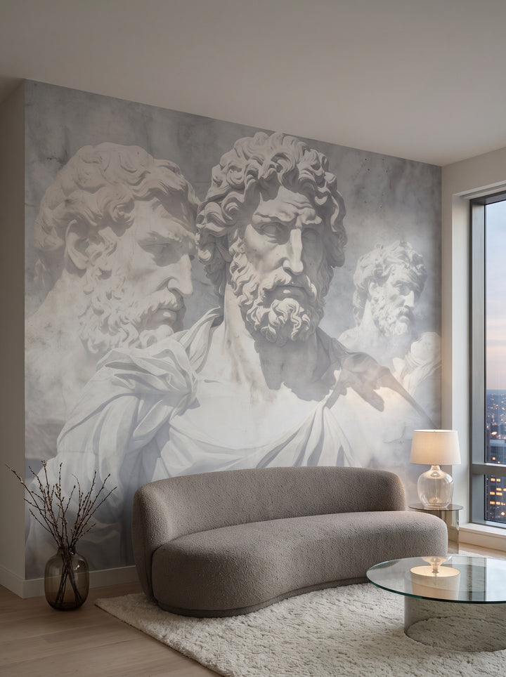 Fototapeta artystyczna o nazwie Eternal Contemplation w aranżacji wnętrza: salon w penthousie na Manhattanie.