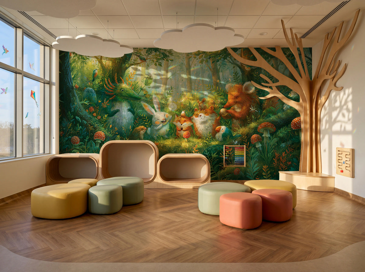 MUSHROOM CIRCLE - malowana leśna polana ze zwierzętami — KIDS — Playroom 01