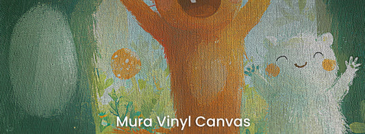 HAPPY CLEARING - tapeta z leśnymi zwierzętami na polanie — Mura Canvas