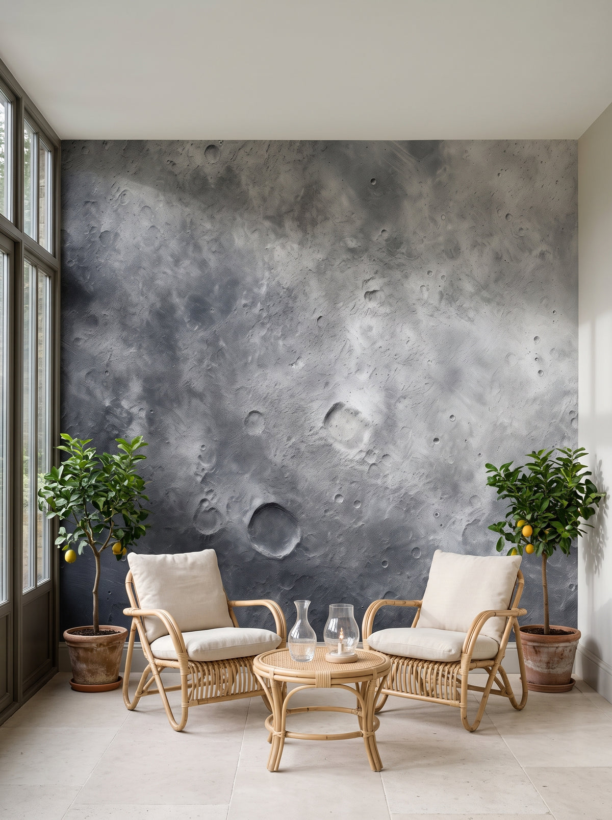 Fototapeta artystyczna o nazwie Lunar Landscape #2 w aranżacji wnętrza: oranżeria do czytania.