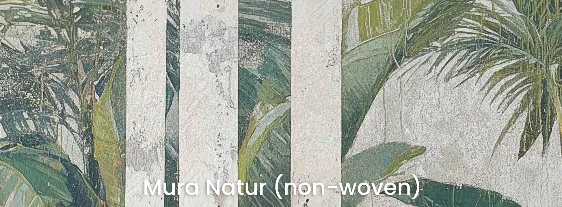 Zbliżenie na fototapetę MARBLE TROPICS - tapeta z tropikalną dżunglą na marmurowym tle na naturalnym podłożu ekologicznym.