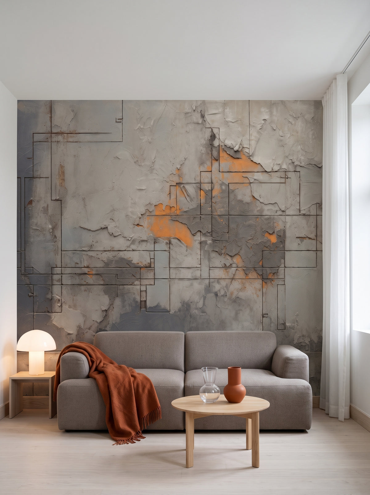 Fototapeta artystyczna o nazwie Rusty Edges w aranżacji wnętrza: kawalerka w Kopenhadze.