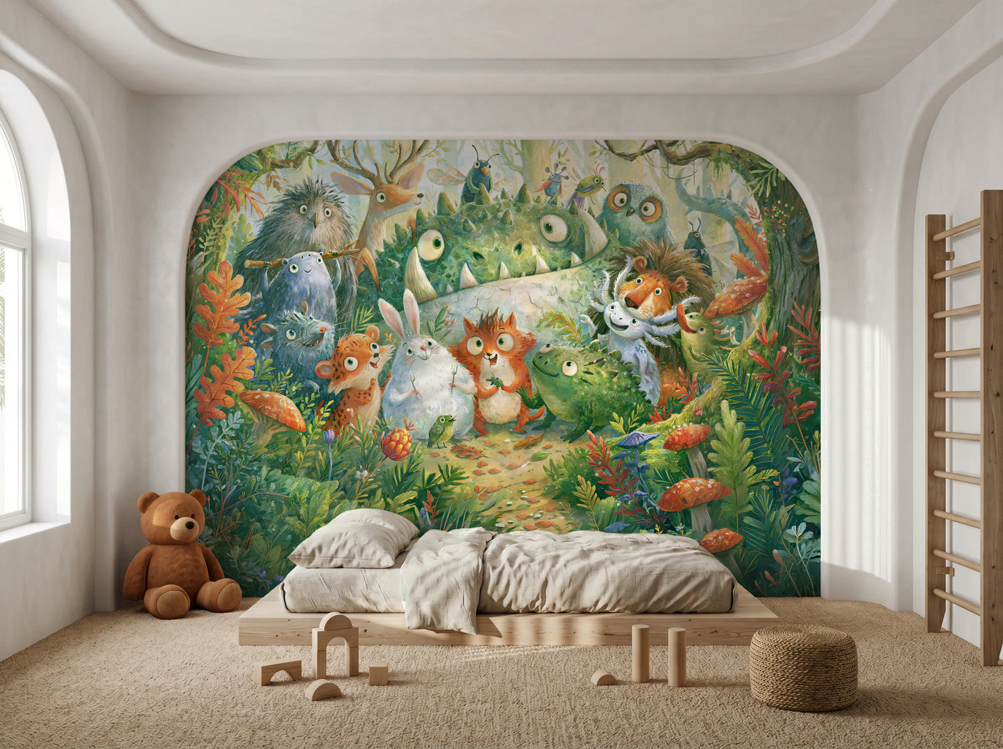 FERN TRAIL TROOP - tapeta z leśnymi zwierzętami — KIDS — Pokój dziecięcy 03