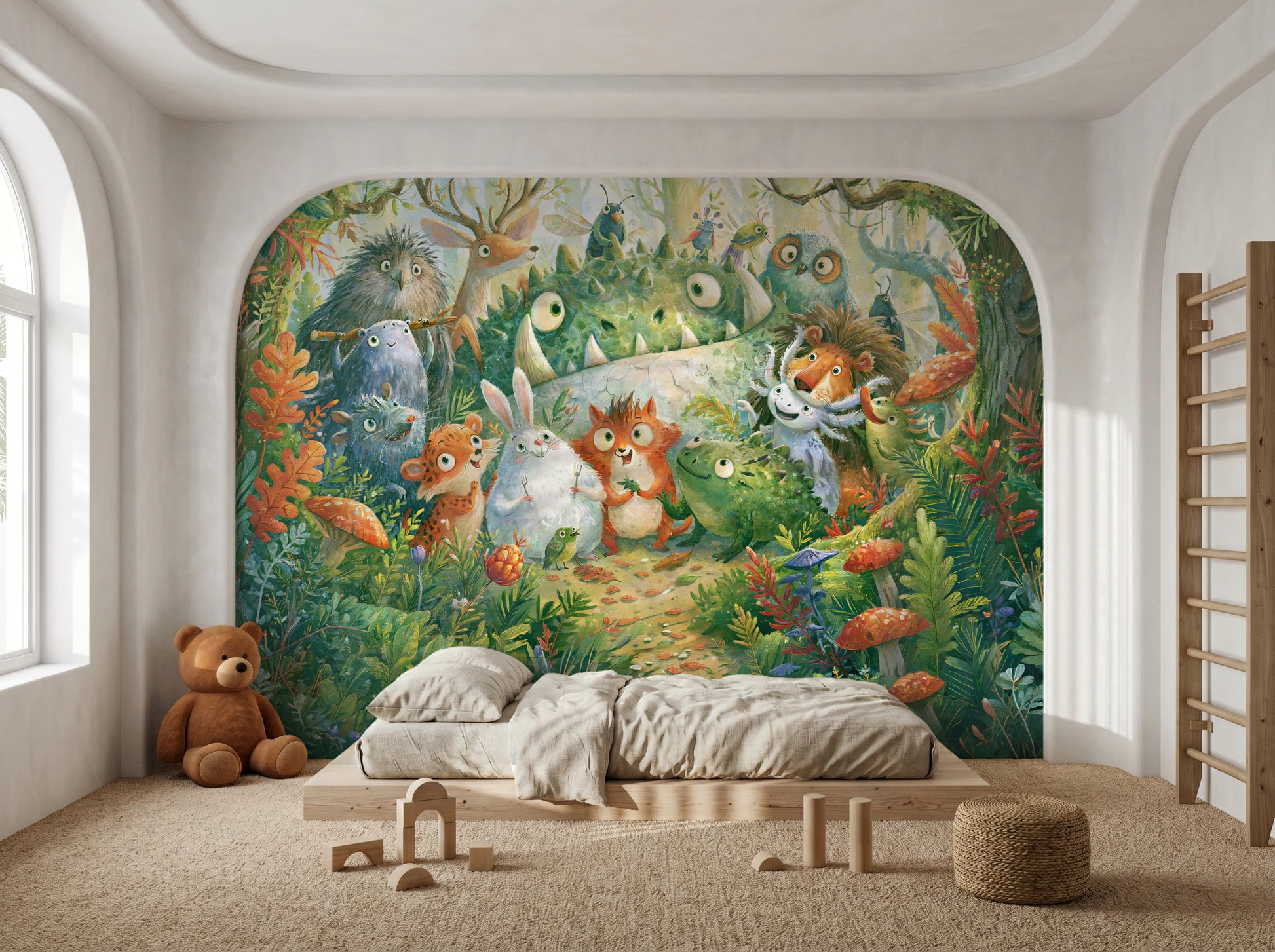 FERN TRAIL TROOP - tapeta z leśnymi zwierzętami — KIDS — Pokój dziecięcy 03