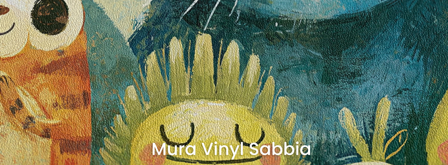 POND PARADE - tapeta z leśnymi zwierzętami nad stawem — Mura Sabbia