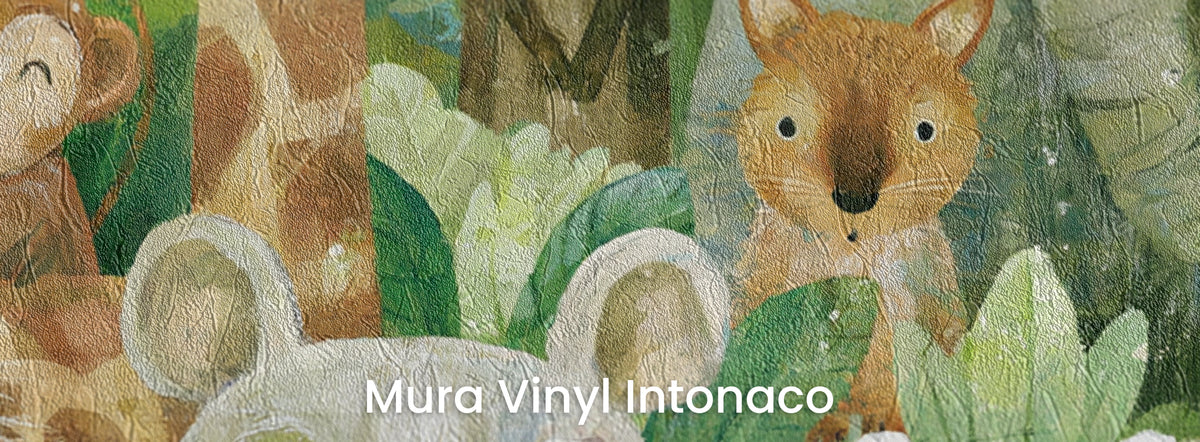 GREEN PARADE - tapeta ze zwierzętami wśród paproci — Mura Intonaco