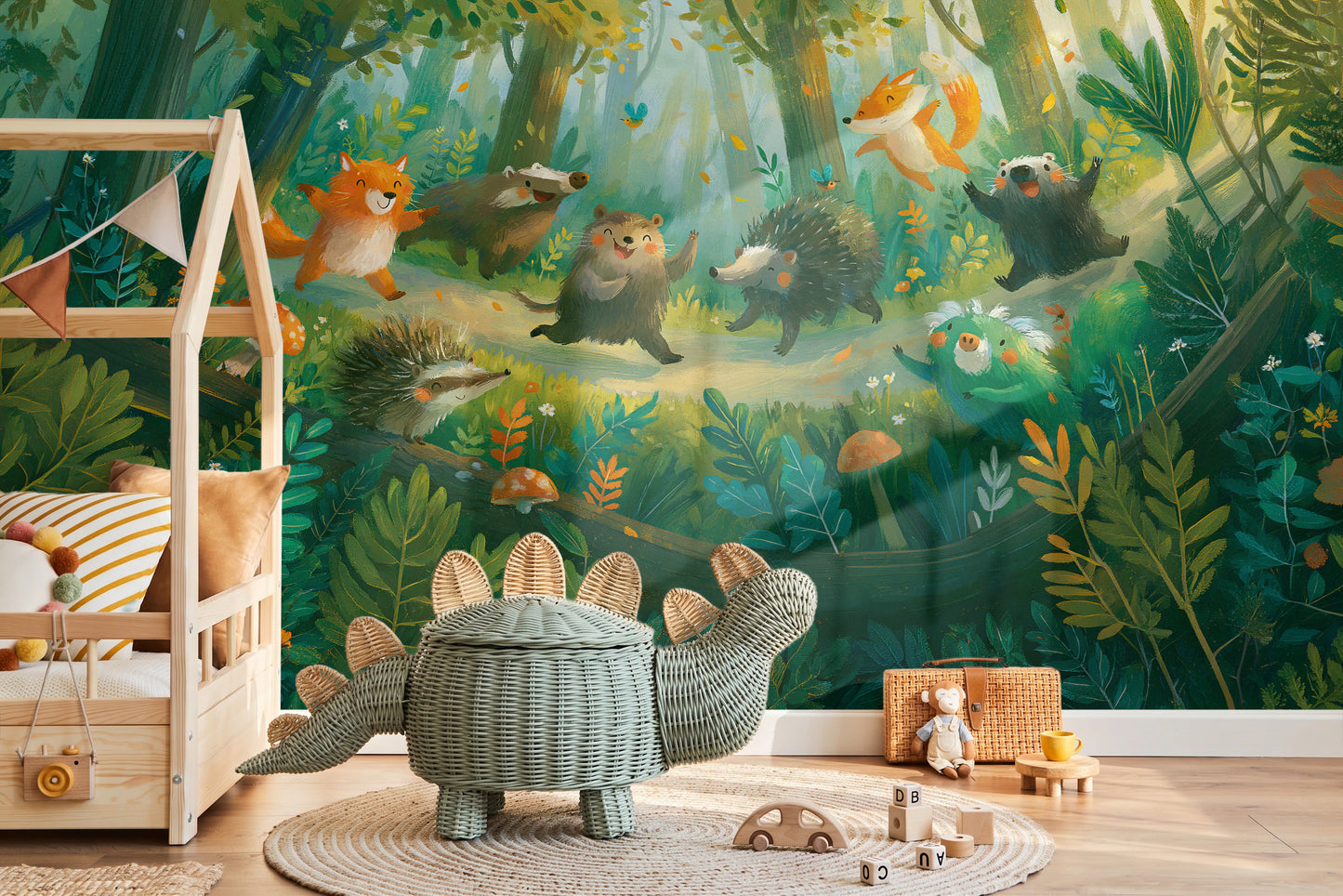 DANCING HOLLOW - tapeta z leśnymi zwierzętami dla dzieci — KIDS — Pokój dziecięcy 10