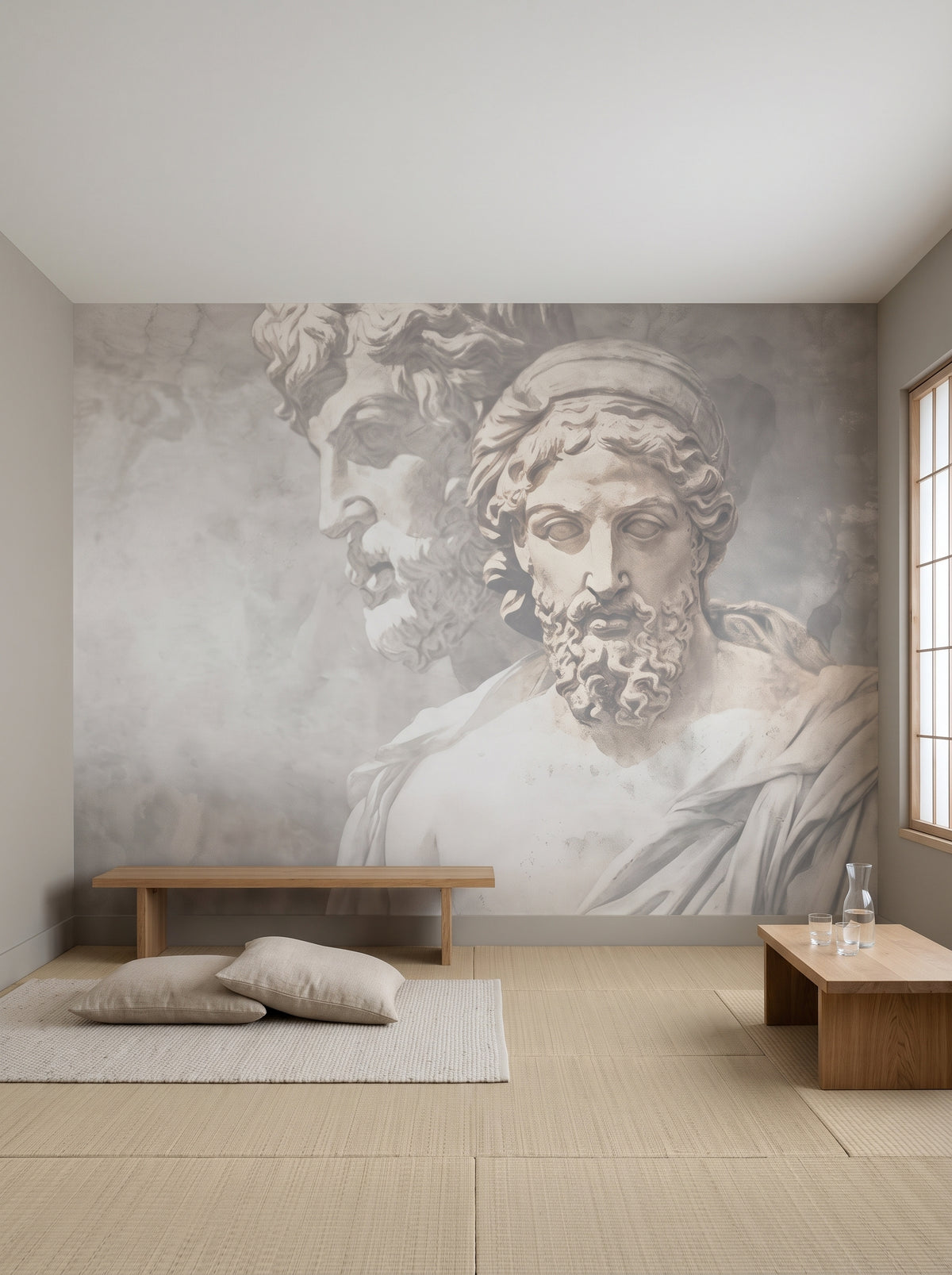 Fototapeta artystyczna o nazwie Marble Discourse w aranżacji wnętrza: hotelowy lounge w stylu kioto.