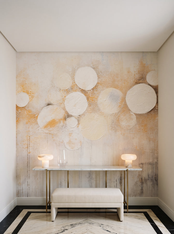 Fototapeta artystyczna o nazwie LUMINOUS CONSTELLATION w aranżacji wnętrza: galeria wejściowa w eleganckim apartamencie w stylu Art Déco.