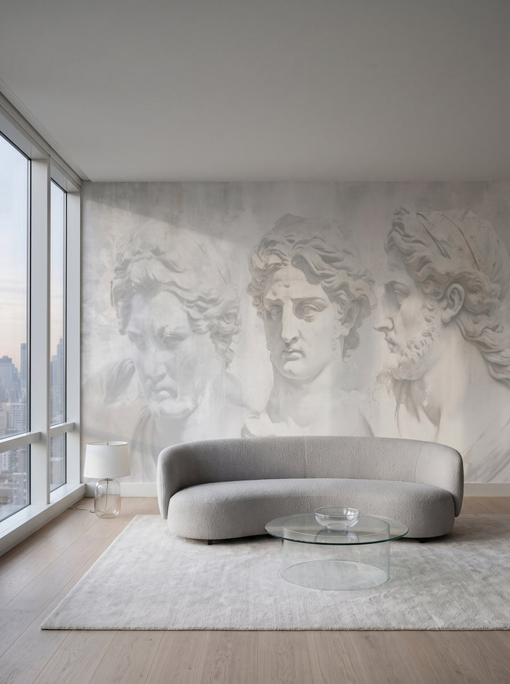Fototapeta artystyczna o nazwie Sorrow of Niobe w aranżacji wnętrza: salon w penthousie na Manhattanie.