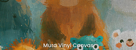 SUNLIT CLEARING - tapeta z leśnymi zwierzętami na polanie — Mura Canvas