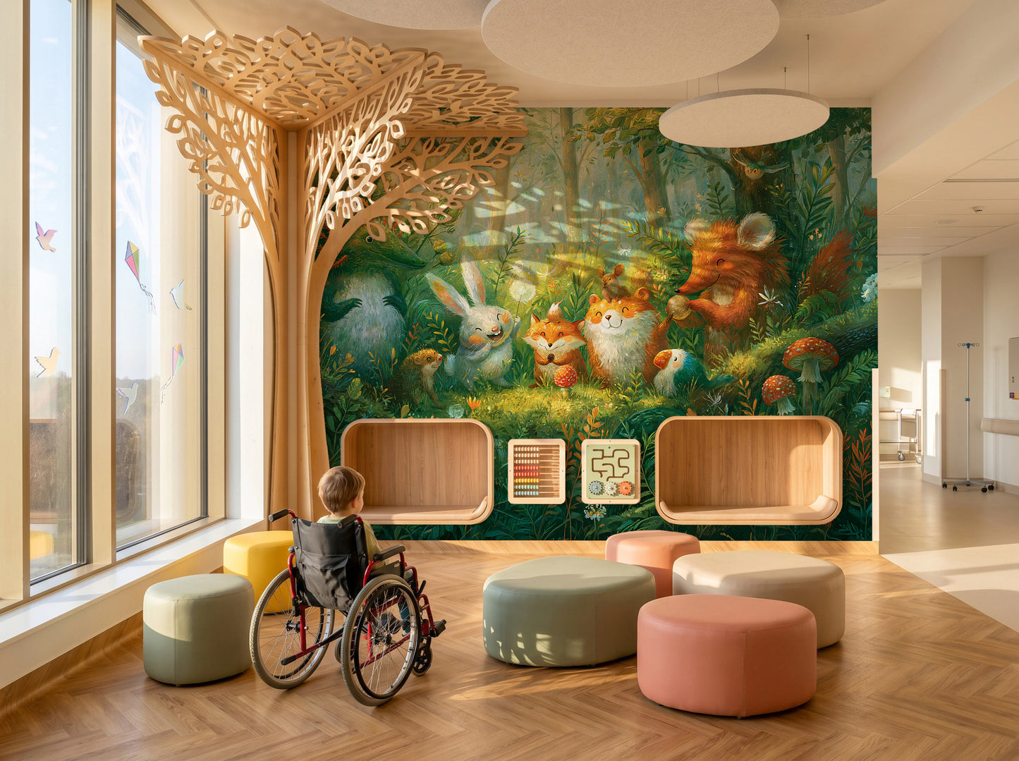 MUSHROOM CIRCLE - malowana leśna polana ze zwierzętami — KIDS — Pokój dziecięcy 09