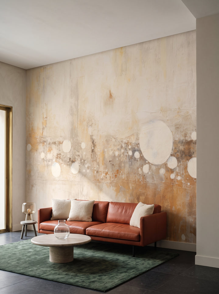 Fototapeta artystyczna o nazwie HORIZON OF HARMONY w aranżacji wnętrza: lobby w butikowym hotelu designerskim.