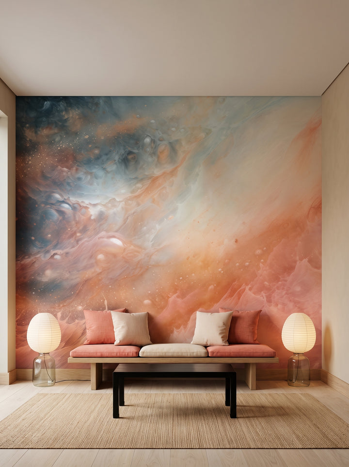 Fototapeta artystyczna o nazwie Solar Nebula w aranżacji wnętrza: salon hotelowy w stylu kioto.