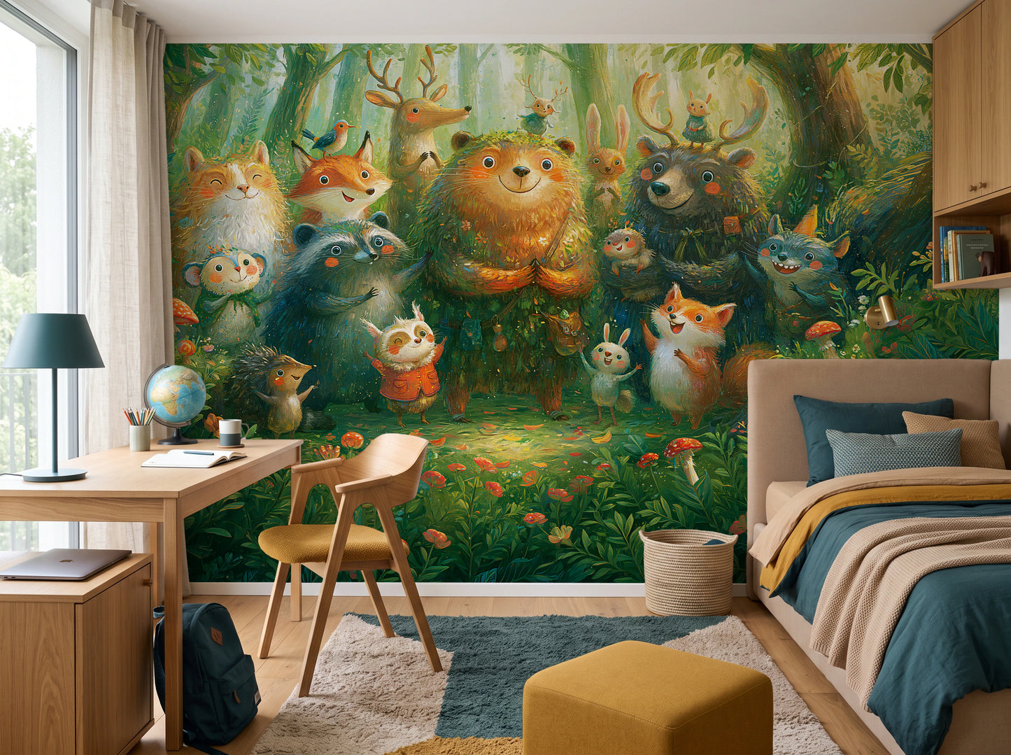 BRAMBLE CHOIR - tapeta z leśnymi zwierzętami dla dzieci — child's room