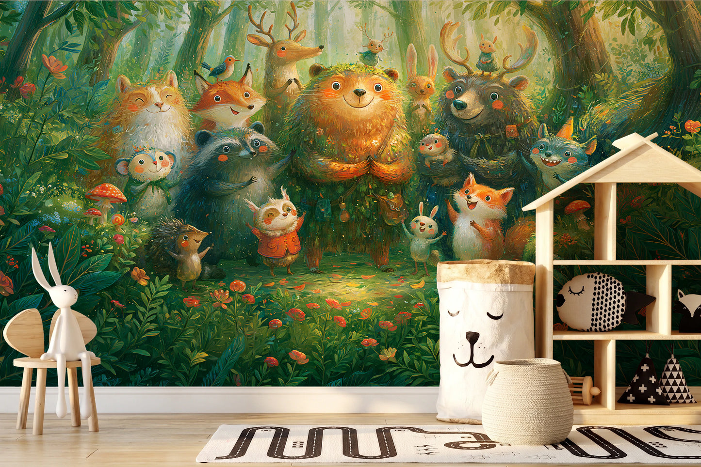 BRAMBLE CHOIR - tapeta z leśnymi zwierzętami dla dzieci — KIDS — Pokój dziecięcy 08