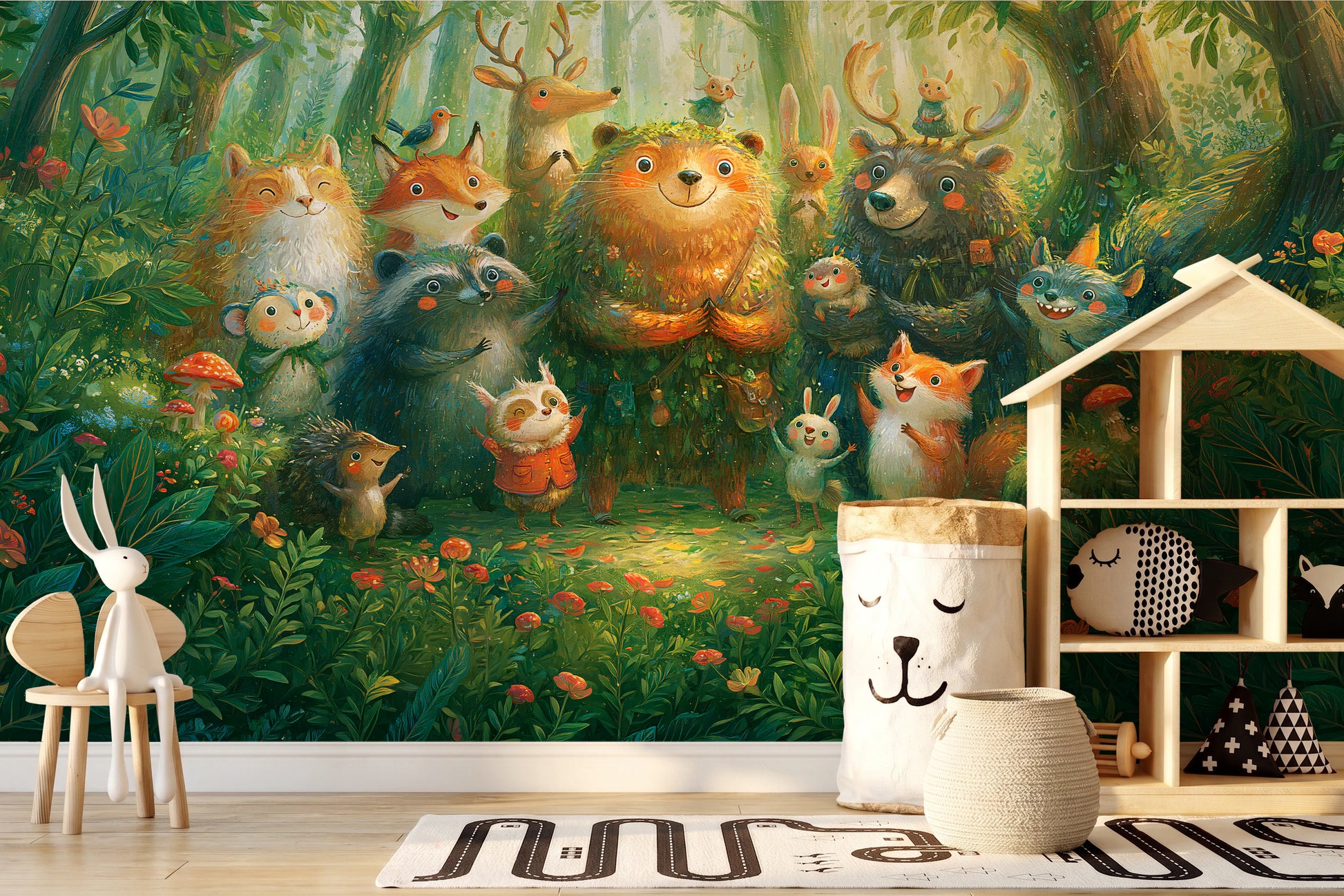 BRAMBLE CHOIR - tapeta z leśnymi zwierzętami dla dzieci — KIDS — Pokój dziecięcy 08