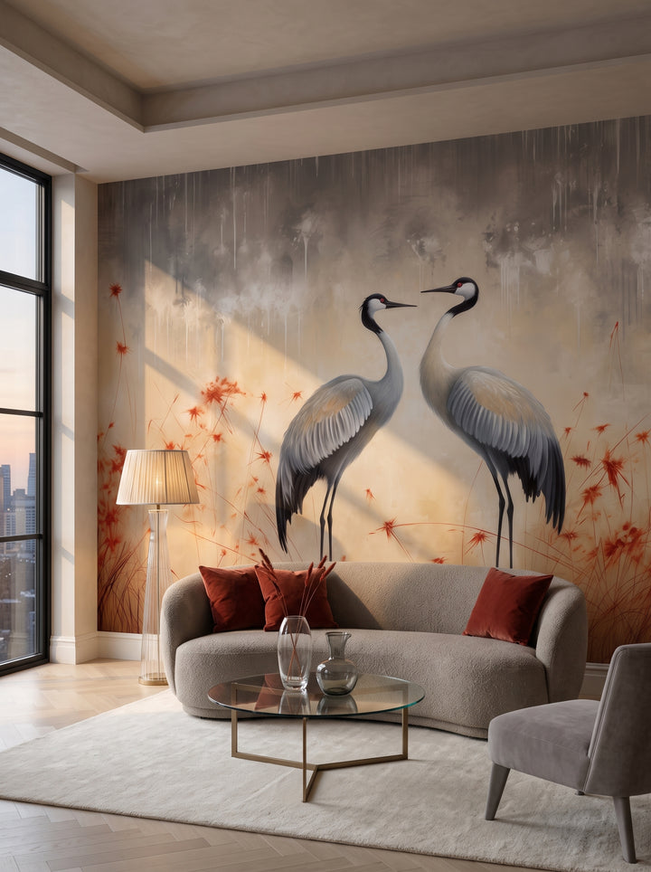 Fototapeta artystyczna o nazwie Serene Steps w aranżacji wnętrza: salon w penthousie na Manhattanie.