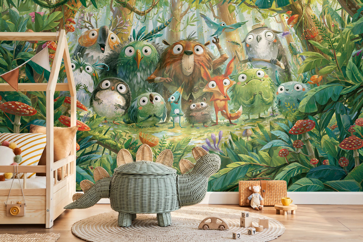 MOSSY CLEARING - tapeta z leśną gromadką zwierząt — KIDS — Pokój dziecięcy 10
