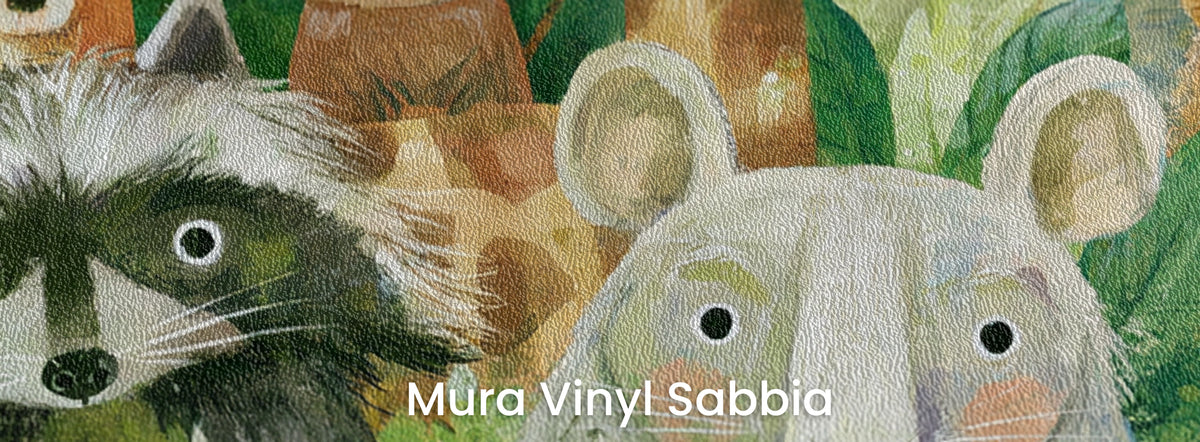 GREEN PARADE - tapeta ze zwierzętami wśród paproci — Mura Sabbia