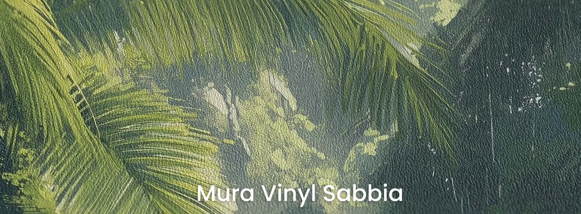 Zbliżenie na fototapetę SUNLIT PALMS - tapeta z tropikalnym ogrodem w promieniach słońca na podłożu o strukturze ziarna piasku.