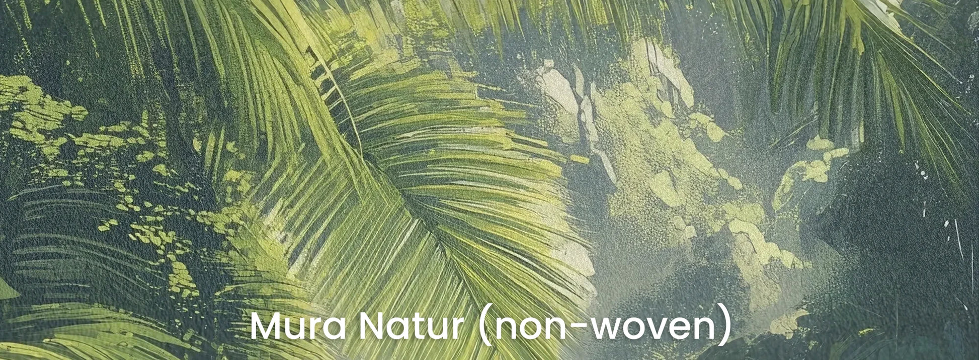 Zbliżenie na fototapetę SUNLIT PALMS - tapeta z tropikalnym ogrodem w promieniach słońca na naturalnym podłożu ekologicznym.