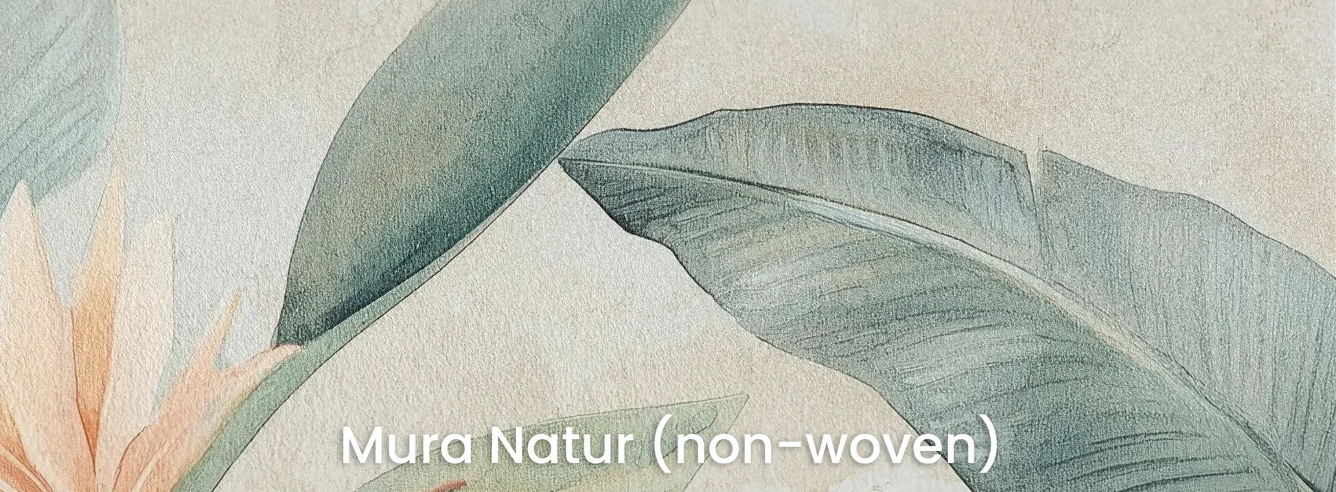 Zbliżenie na fototapetę BIRDS OF PARADISE - tapeta z roślinnym motywem egzotycznych kwiatów na naturalnym podłożu ekologicznym.