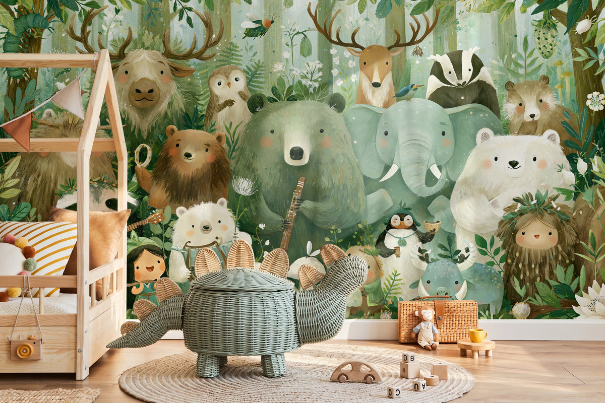 WOODLAND ORCHESTRA - leśny koncert zwierząt w akwareli — KIDS — Pokój dziecięcy 10