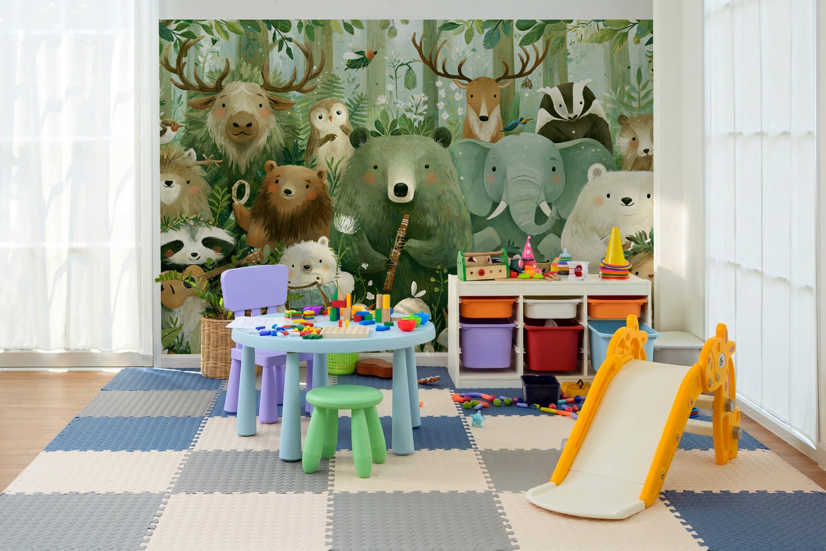 WOODLAND ORCHESTRA - leśny koncert zwierząt w akwareli — KIDS ROOM - PLAY ROOM