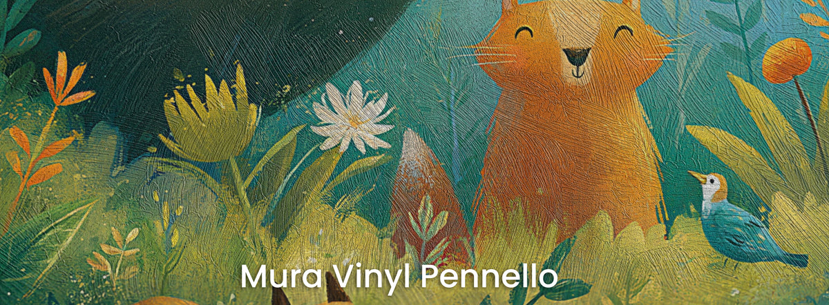 SUNLIT THICKET - malarska tapeta z leśnymi zwierzętami — Mura Pennello
