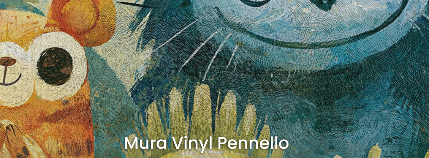 POND PARADE - tapeta z leśnymi zwierzętami nad stawem — Mura Pennello
