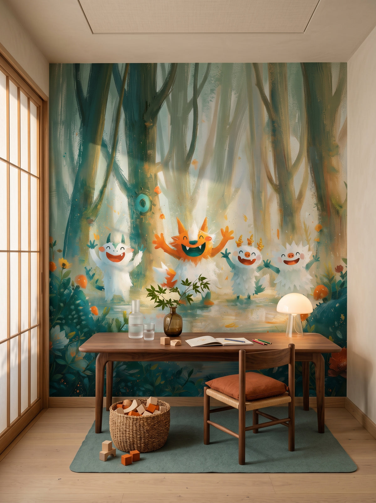 MERRY SPRITES - a painted forest glade with cheerful creatures