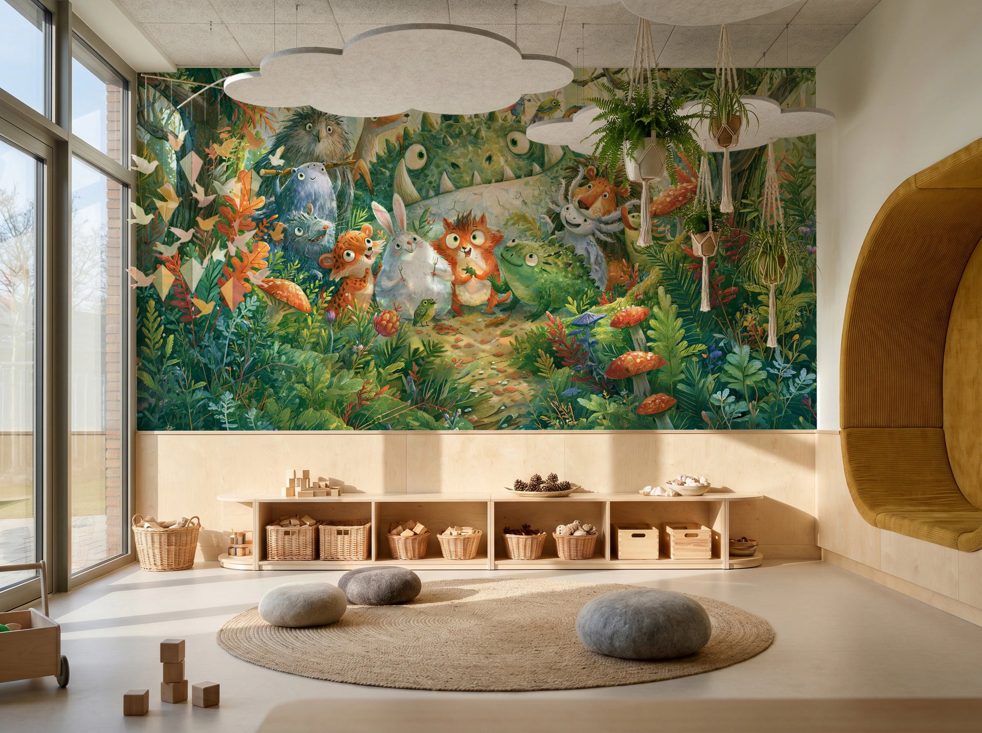 FERN TRAIL TROOP - tapeta z leśnymi zwierzętami — KIDS — Playroom 02