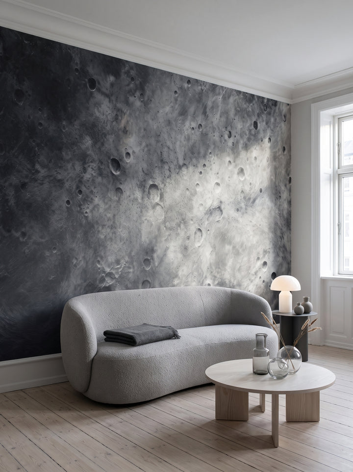 Fototapeta artystyczna o nazwie Lunar Desert w aranżacji wnętrza: studio w kopenhaskiej kamienicy.
