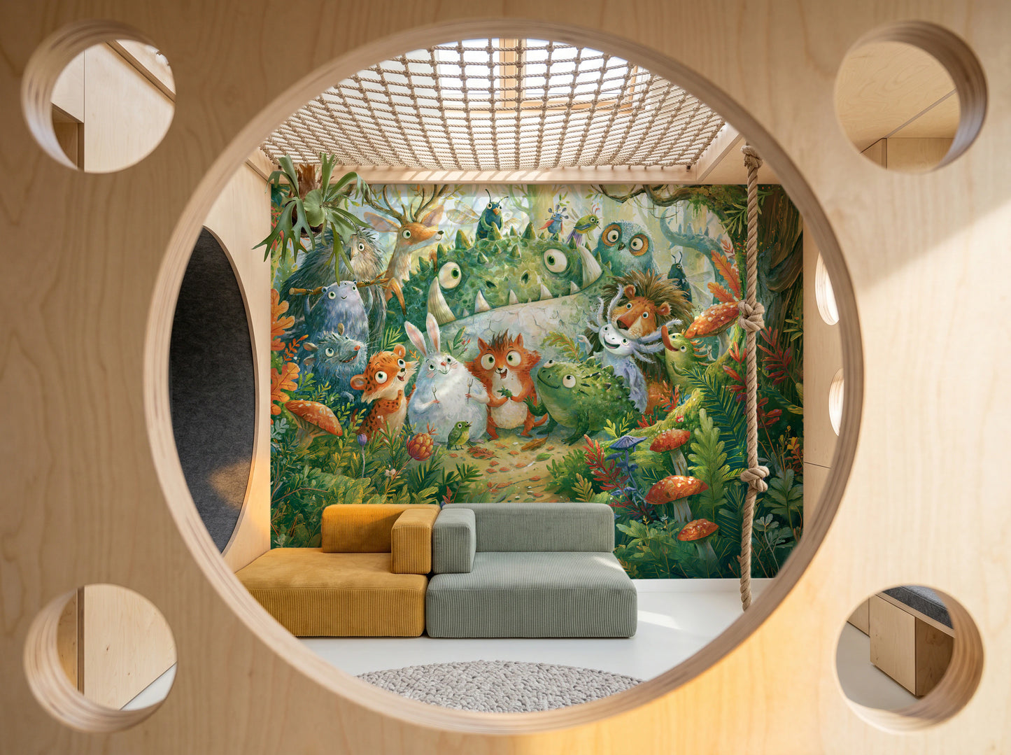 FERN TRAIL TROOP - tapeta z leśnymi zwierzętami — PLAYROOM