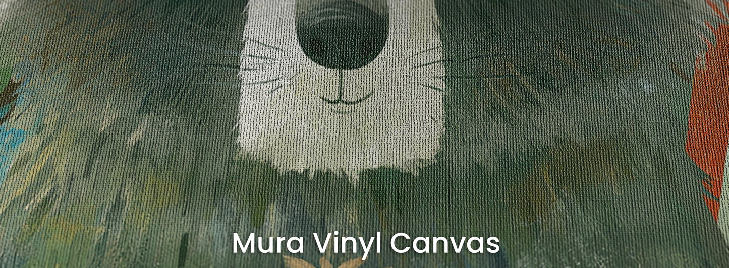 WOODLAND HUDDLE - tapeta z leśnymi zwierzętami dla dzieci — Mura Canvas