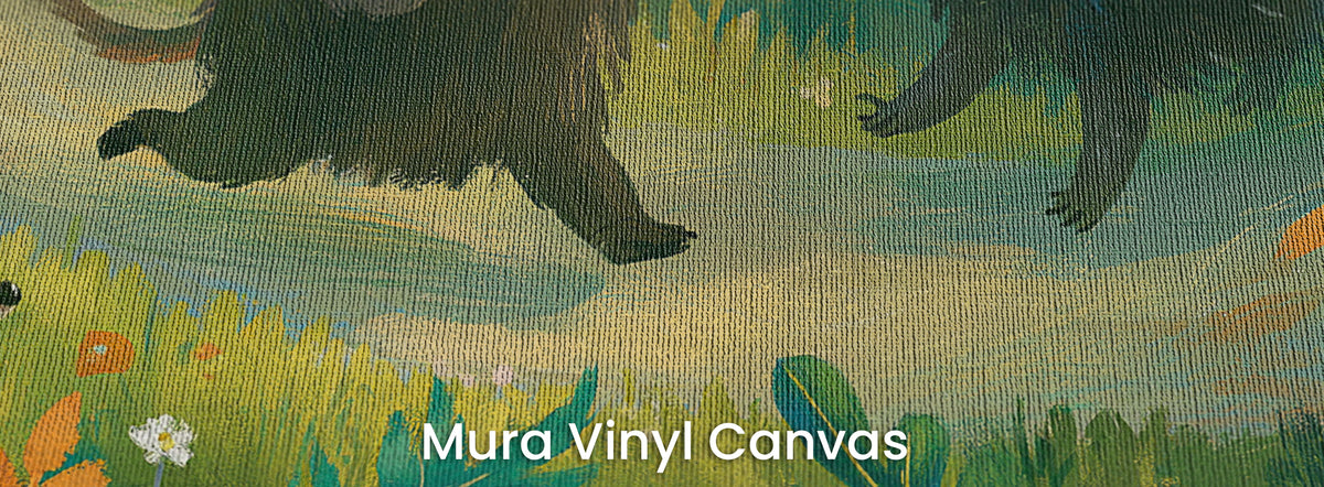 DANCING HOLLOW - tapeta z leśnymi zwierzętami dla dzieci — Mura Canvas
