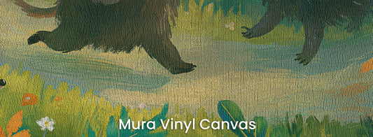DANCING HOLLOW - tapeta z leśnymi zwierzętami dla dzieci — Mura Canvas