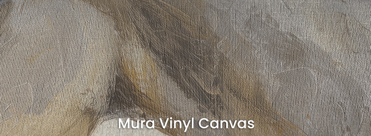 ALABASTER PROFILE en el soporte Mura Vinyl Canvas: blanco y ocre sobre la textura de lienzo natural