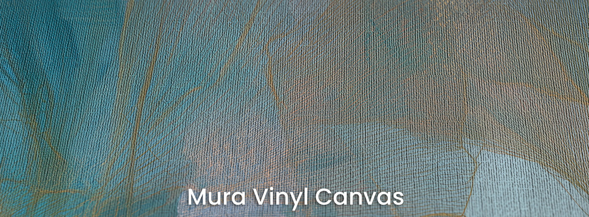 APRICOT CIRRUS sur le support Mura Vinyl Canvas – trame de toile dans les feuilles azur