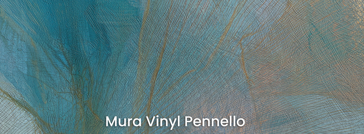 APRICOT CIRRUS sur le support Mura Vinyl Pennello – coups de pinceau dans l'azur et le turquoise